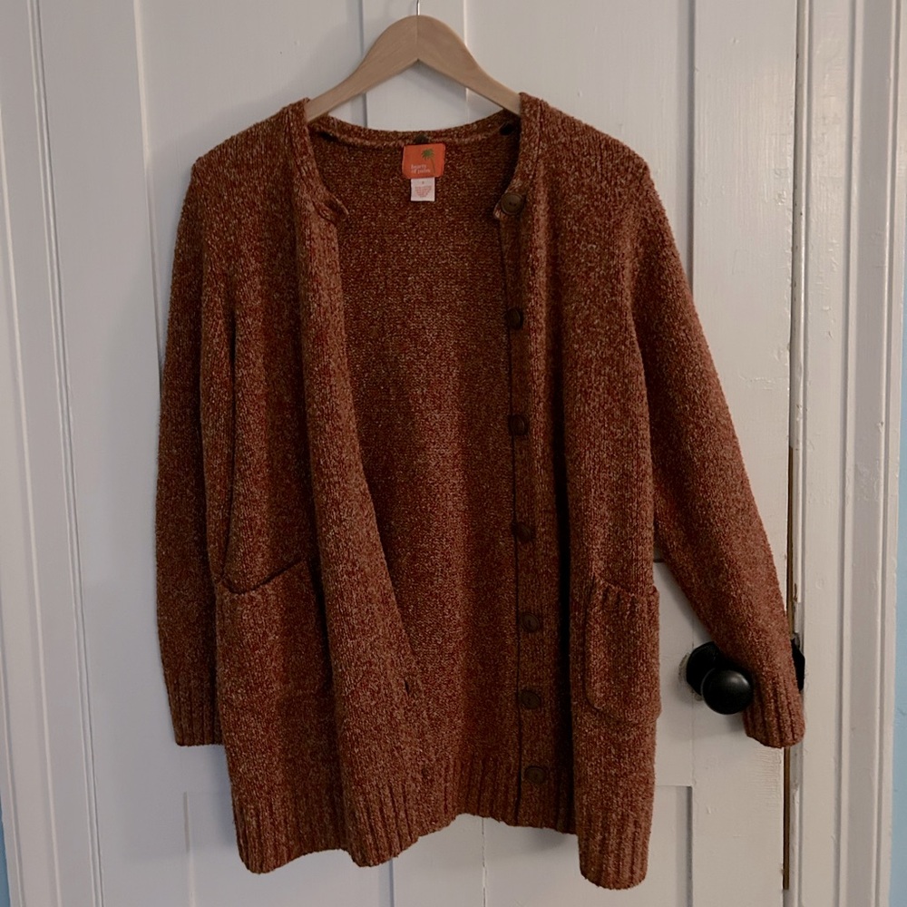 Burnt Orange Knit Cardigan
